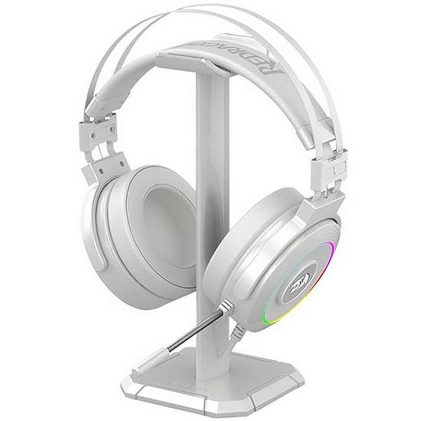 Headset Gamer Redragon Lamia 2 H320W-RGB 7.1 USB para PC e PS4 - Branco Lunar com Suporte