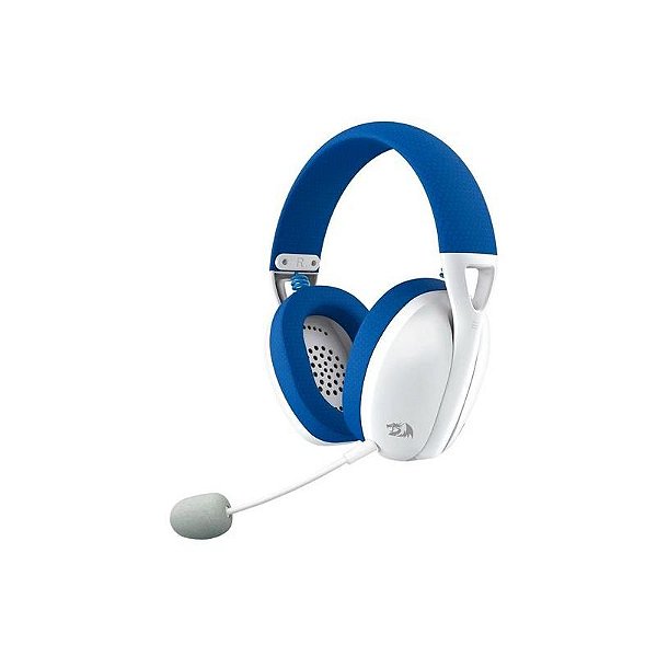 Headset Gamer Sem Fio Redragon Ire Pro H848 - Branco e Azul