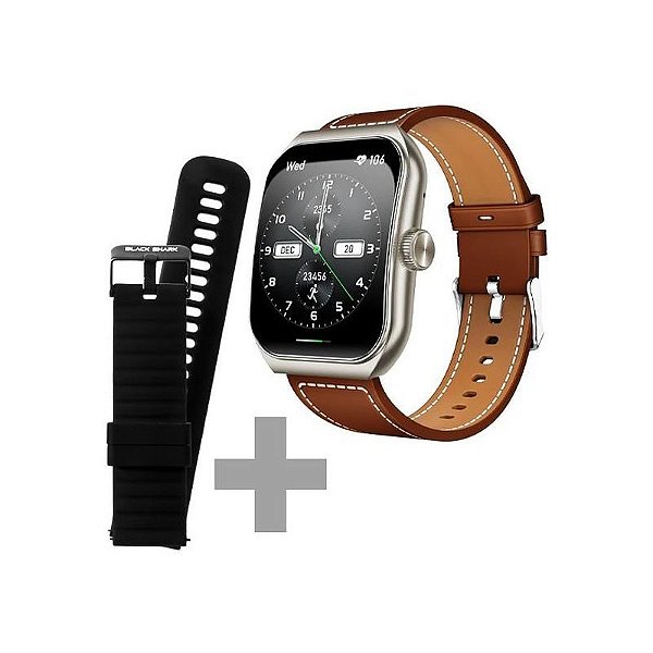 Smartwatch Black Shark GT3 BS-GT3 com Bluetooth - Prata e Marrom + Pulseira Inclusa