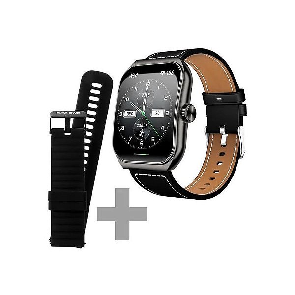 Relógio Inteligente Black Shark GT3 BS-GT3 com Bluetooth - Cinza/Preto + Pulseira Inclusa