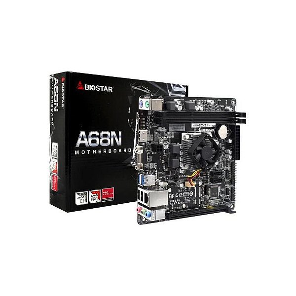 Placa Mãe Biostar A68N-2100K com CPU AMD E1-6010 e Suporte a DDR3L