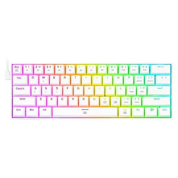 Teclado Mecânico Redragon Dragonborn K630W-RGB 60% Switch Red - Branco