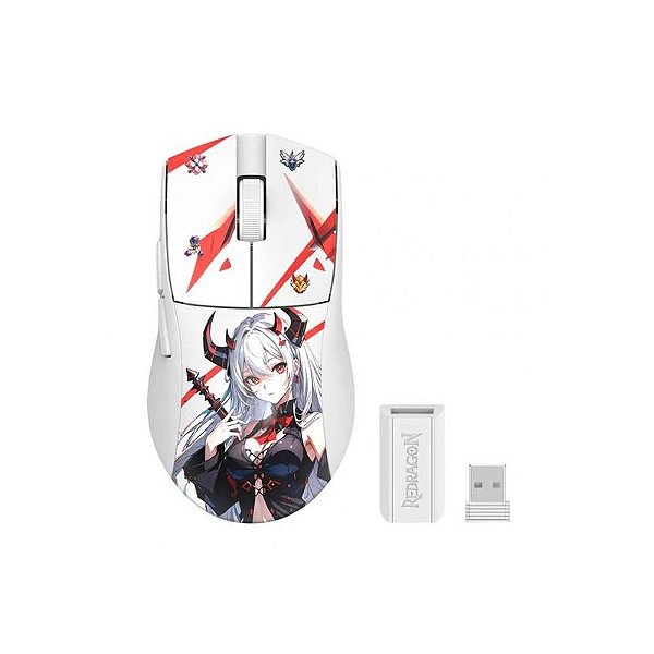 Mouse Sem Fio Redragon M916AK King Pro Branco