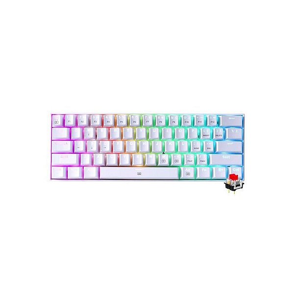 Teclado Mecânico Gamer Redragon K630W-RGB Mini USB Branco - Layout Internacional Inglês