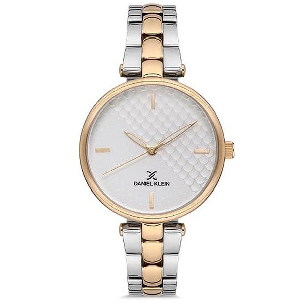 Relógio Feminino Daniel Klein DK.1.12556-5 Premium em Prata e Ouro Elegante