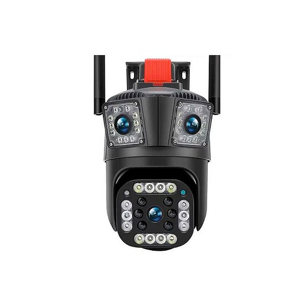 Câmera de Segurança IP Dome Hopeway IPF-30 com 3 Câmeras - Preto