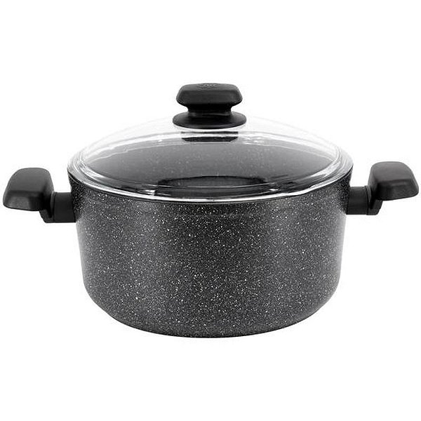Panela Korkmaz Ornella Alumínio com Tampa Preta 24x12,5cm - 5,0 Litros