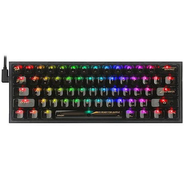 Teclado Mecânico RGB Redragon K617CTB-RGB – Conexão USB-C, Layout Inglês, Preto