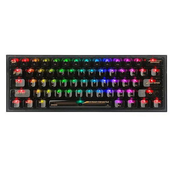 Teclado Mecânico Gamer Redragon Fizz K617-RGB-B, Switch Azul, 60%, Preto