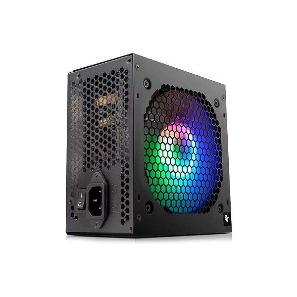 Fonte Aigo Warrior AK800 RGB 800W ATX - PFC Ativo - Preto - Alta Performance