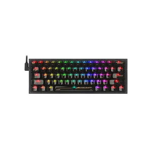 Teclado Mecânico Gamer Redragon Fizz K617CTB-RGB USB-C - Preto