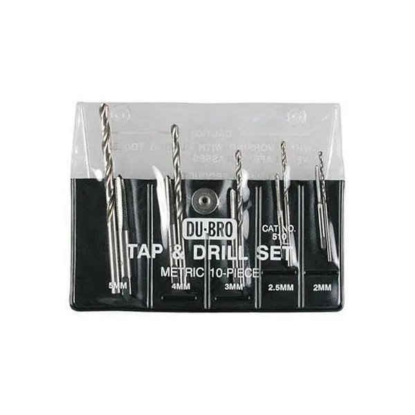 Conjunto de Brocas para Roscas em Modelismo de 10 peças. Milímetros DUB 510