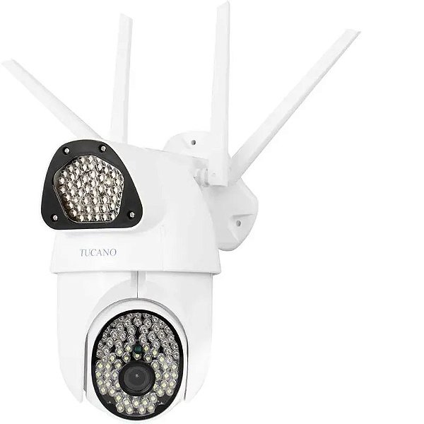 Câmera De Segurança Ip Tucano Tc-H135 Wifi - Modelo Branco Com Conectividade Inteligente