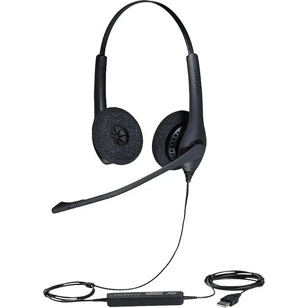 Fone de Ouvido Jabra GN Biz 1100 Duo USB com Cancelamento Ativo de Ruído - Preto