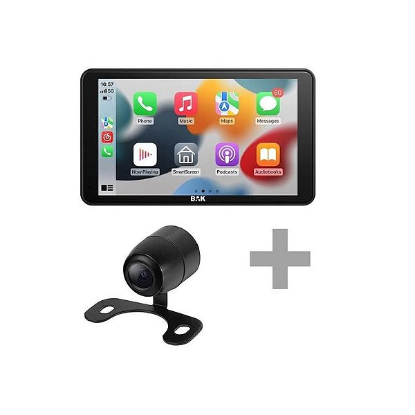 Tela Multimídia BAK BK-CMP7 7 Bluetooth com Suporte e Câmera Reversa