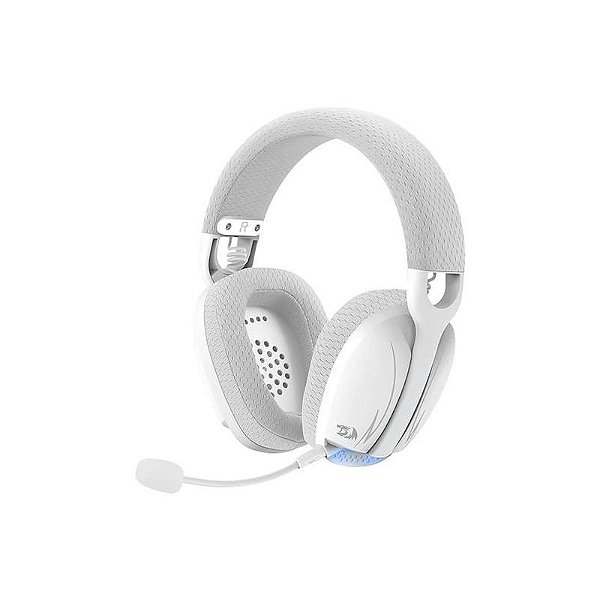 Fone de Ouvido Gamer Redragon Skuld Pro H878WG Sem Fio - Branco e Cinza