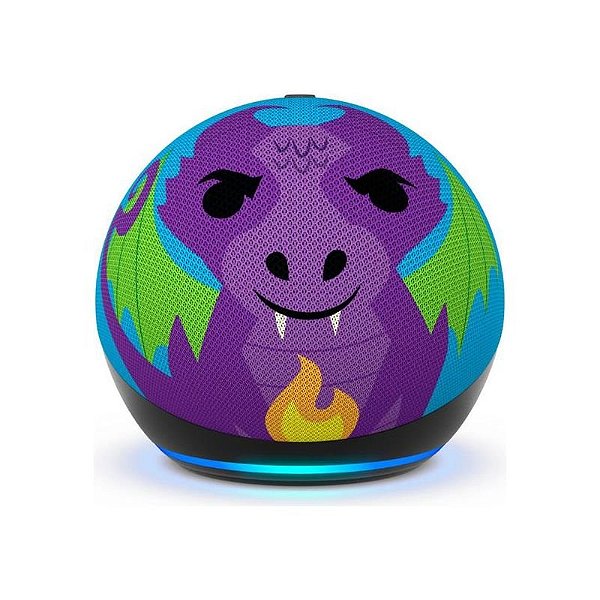 Caixa de Som Alexa Echo Dot Kids 5ª Geração Dragão de Fogo 2022