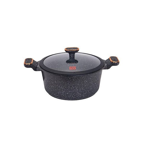 Panela de Indução Ucc Life com Revestimento de Granito e Tampa Preta - 28cm
