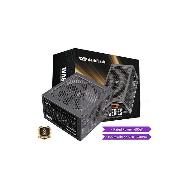 Fonte de Alimentação Darkflash Wa600 Warcraft PFC Ativo 600W 12V