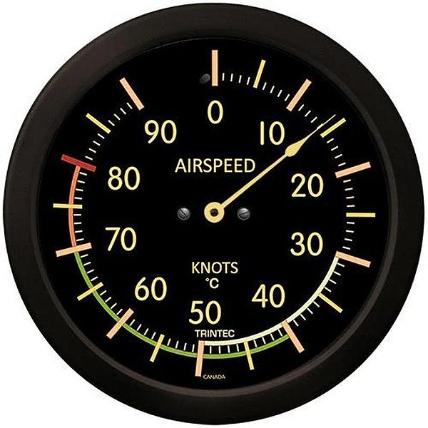 Relógio Trintec Clock 14 Pol Vintage Medidor Velocidade Do Ar Thermometer 9061Vc