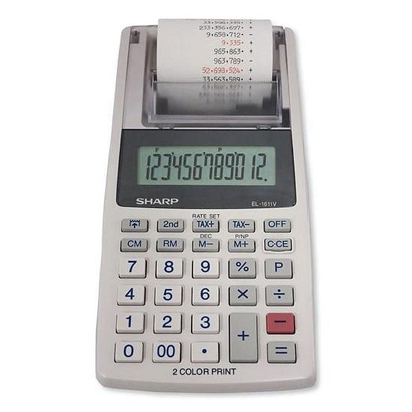 Calculadora Digital Sem Fio Portátil Sharp EL 1611V - Branco