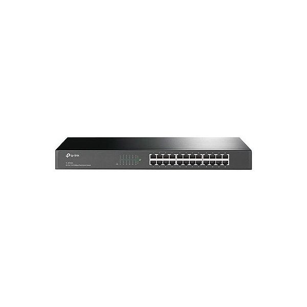 Switch Hub TP-Link TL-SF1024 Rackmount 24 Portas Gigabit 100 Mbps - Cinza Escuro