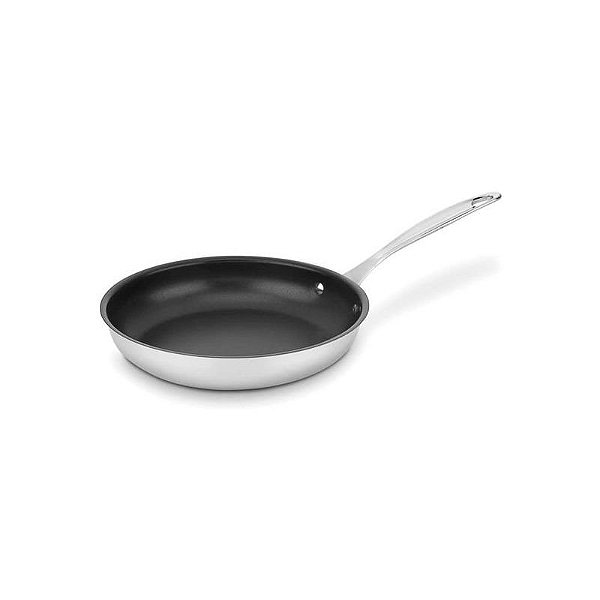 Frigideira Inoxidável Cuisinart 25CM com Revestimento Antiaderente para Indução - Prata