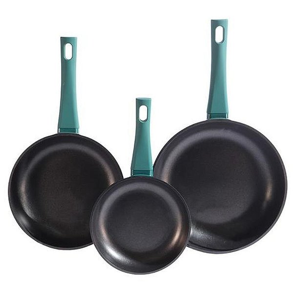 Conjunto de Frigideiras Antiaderentes - 3 Peças com Cabo Ergonômico