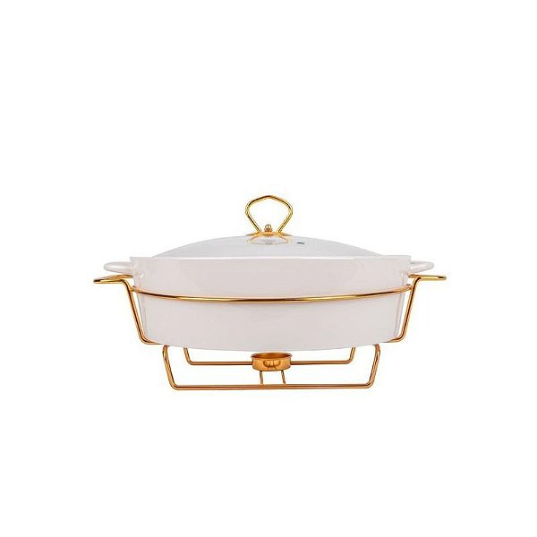 Rechaud Redondo de Porcelana 28cm para Servir Com Elegância