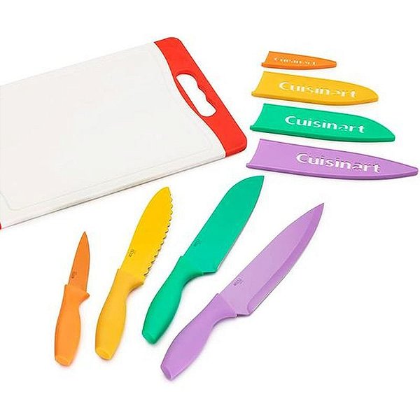 Jogo De Facas E Tábua Corte Cuisinart C55Cb 9Pr Colorido 9 Peças