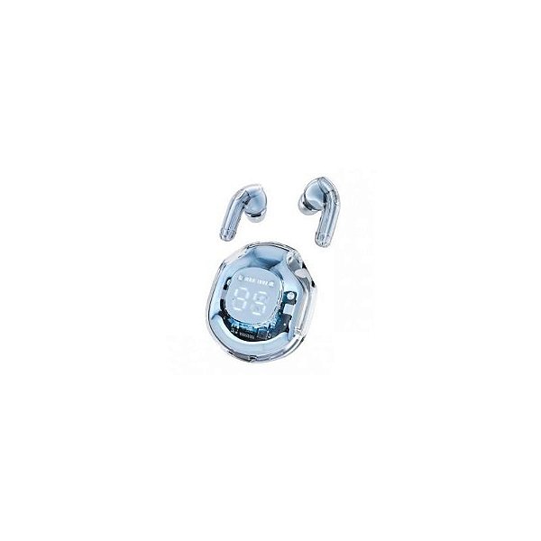 Fone de Ouvido Sem Fio Acefast T8 Cristal Azul LED