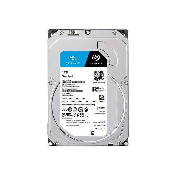 Disco Rígido Seagate Skyhawk 1TB 5400RPM 256MB - HD 3.5 - Prata