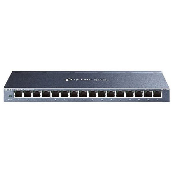 Hub Switch TP-Link TL-SG116 16 Portas 10/100/1000 Mbps - Rede Rápida e Confiável para seu Computador Desktop.