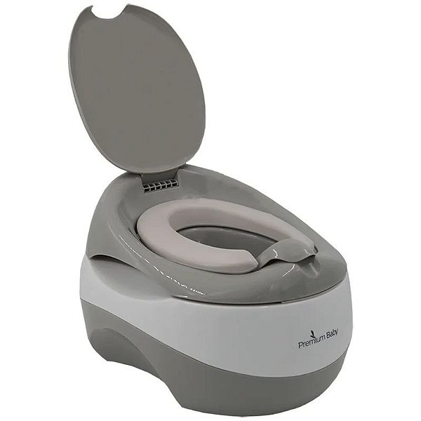 Assento Sanitário Infantil 3 em 1 Troninho Premium - Cinza PB2225