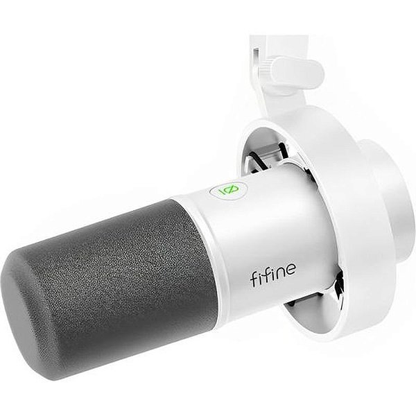 Microfone USB Fifine K688 Amplitank - Compatível com MV7 e SM7B - Cor Branco