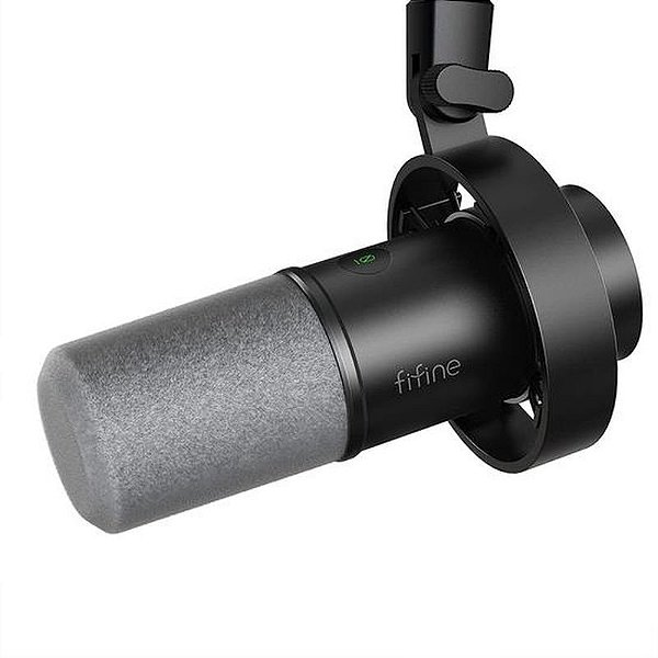Microfone Fifine K688 USB/XLR - Compatível MV7-SM7B - Preto Profissional