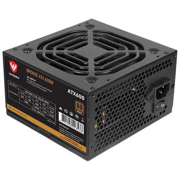 Fonte ATX Sate 600W Bronze 80 Plus - Desempenho Confiável e Eficiente