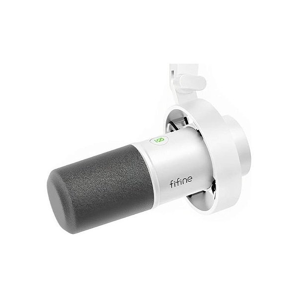 Microfone USB/XLR Fifine K688W Amplitank MV7-SM7B - Branco - Qualidade Profissional