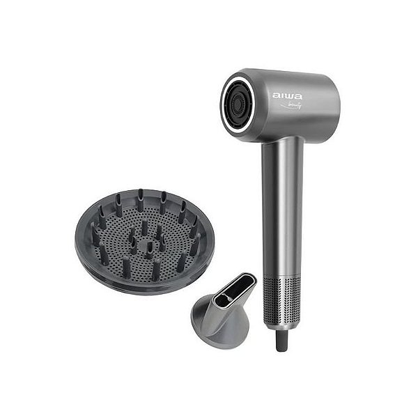 Secador de Cabelo Aiwa AW-WH23 1.600W - Cinza, 220-240V, 50Hz, Alta Performance