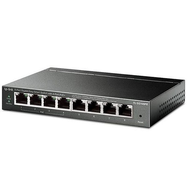Roteador Switch Gigabit 8 Portas TP-Link TL-SG108PE - 1000Mbps - Cor Cinza