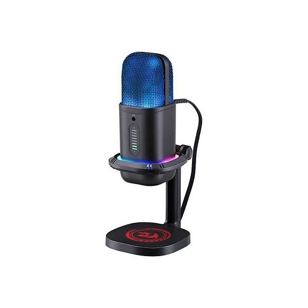 Microfone RGB Redragon GM305 Echowae Preto para Streaming e Gravação Profissional