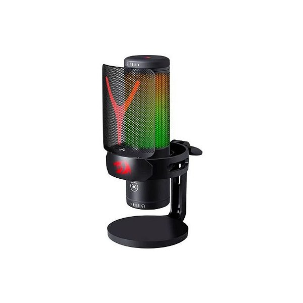 Microfone Redragon GM301 Fenris RGB USB-C - Preto Profissional