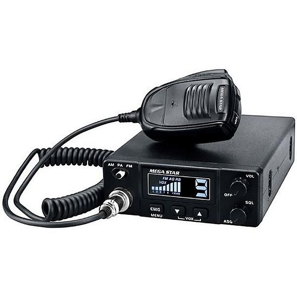 Rádio PX Megastar MG57 - 343 Canais AM/FM/PA - Cor Preta