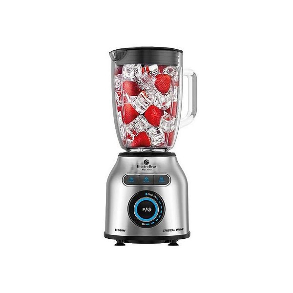 Liquidificador Electrobras Cristal Prime EBL-10 1.200W 8 Velocidades - Preto e Prata 127V
