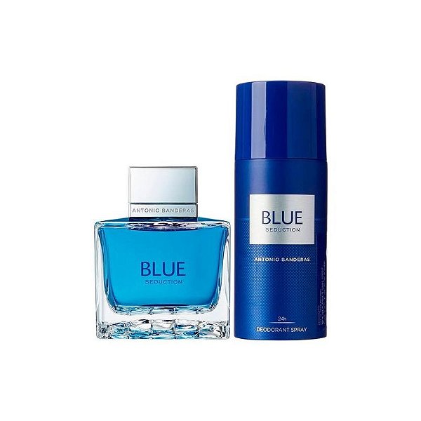 Kit Antonio Banderas Blue Seduction: Perfume e Desodorante Masculino 100ml + 150ml