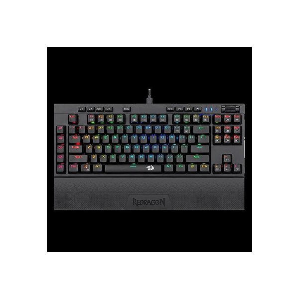 Teclado Gamer Redragon Broadsward K588RGB - Switch Azul, Retroiluminação RGB, Com Fio, Preto