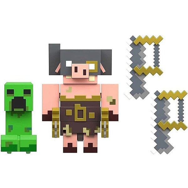 Minecraft Legends Combate Do Creeper Vs Piglin - Mattel Gyr98/Gyr99