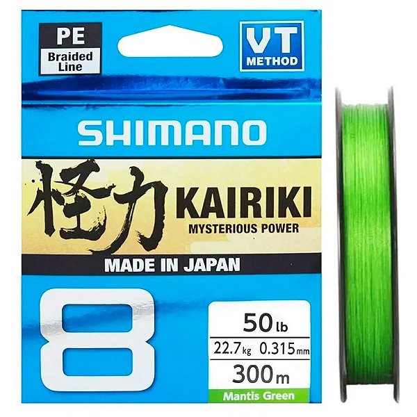 Linha Multifilamento Premium Shimano Kairiki 50lb 0,315mm 300m - Verde