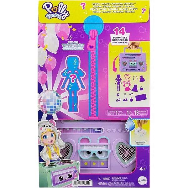 Polly Pocket Moda Disco e Dança - Revelação da Mattel - HRD65