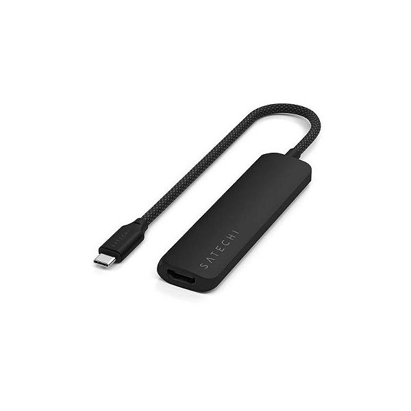 Adaptador Multiport USB-C Satechi ST-P4SK 4 em 1 Slim 4K - Preto